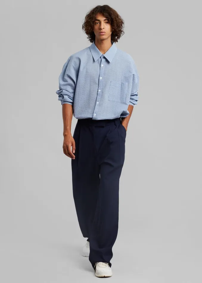 Men The Frankie Shop Tops Saas Shirt Blue