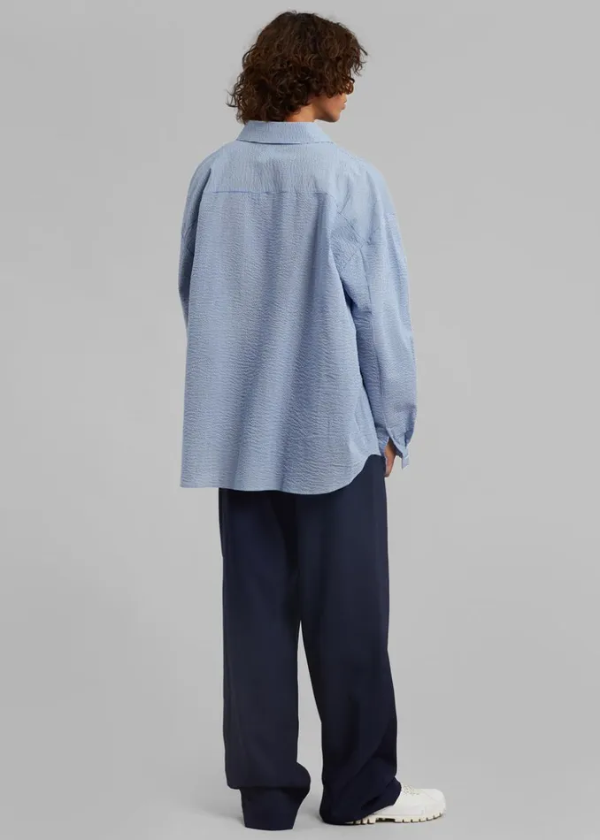 Men The Frankie Shop Tops Saas Shirt Blue