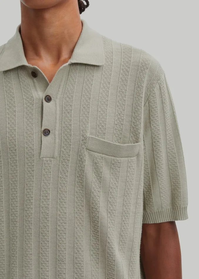 Men The Frankie Shop Tops Samse Samse Conal Polo Agate Grey