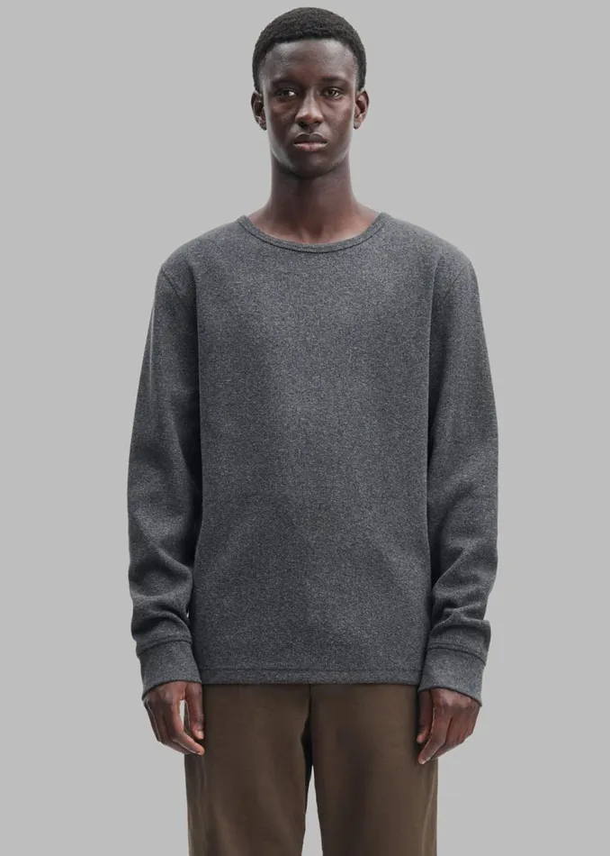 Men The Frankie Shop Tops Samse Samse Malthe Long Sleeve TShirt Black Melange