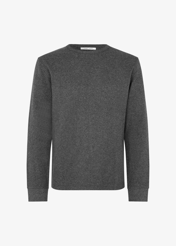 Men The Frankie Shop Tops Samse Samse Malthe Long Sleeve TShirt Black Melange