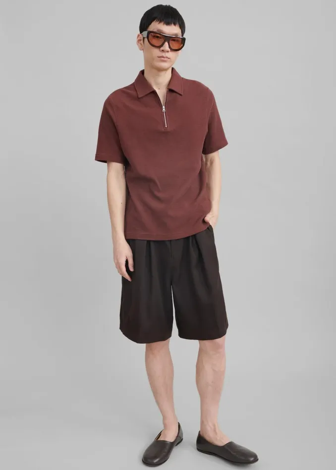 Men The Frankie Shop Tops Samse Samse Saolli Hz Polo Brown Stone