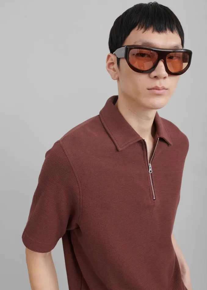 Men The Frankie Shop Tops Samse Samse Saolli Hz Polo Brown Stone