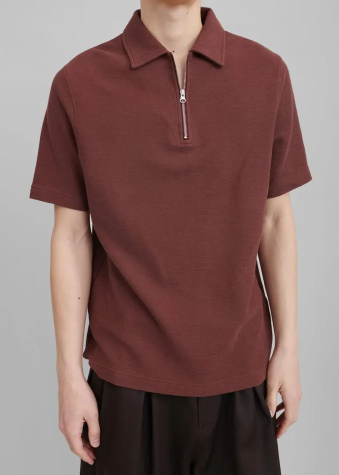 Men The Frankie Shop Tops Samse Samse Saolli Hz Polo Brown Stone