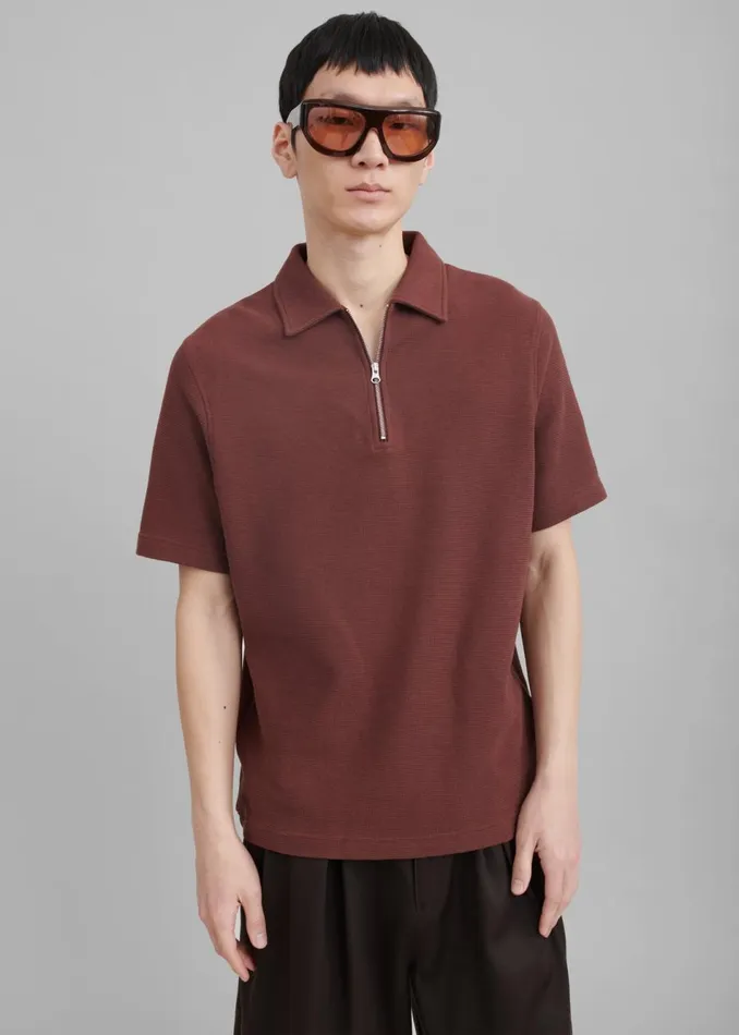 Men The Frankie Shop Tops Samse Samse Saolli Hz Polo Brown Stone