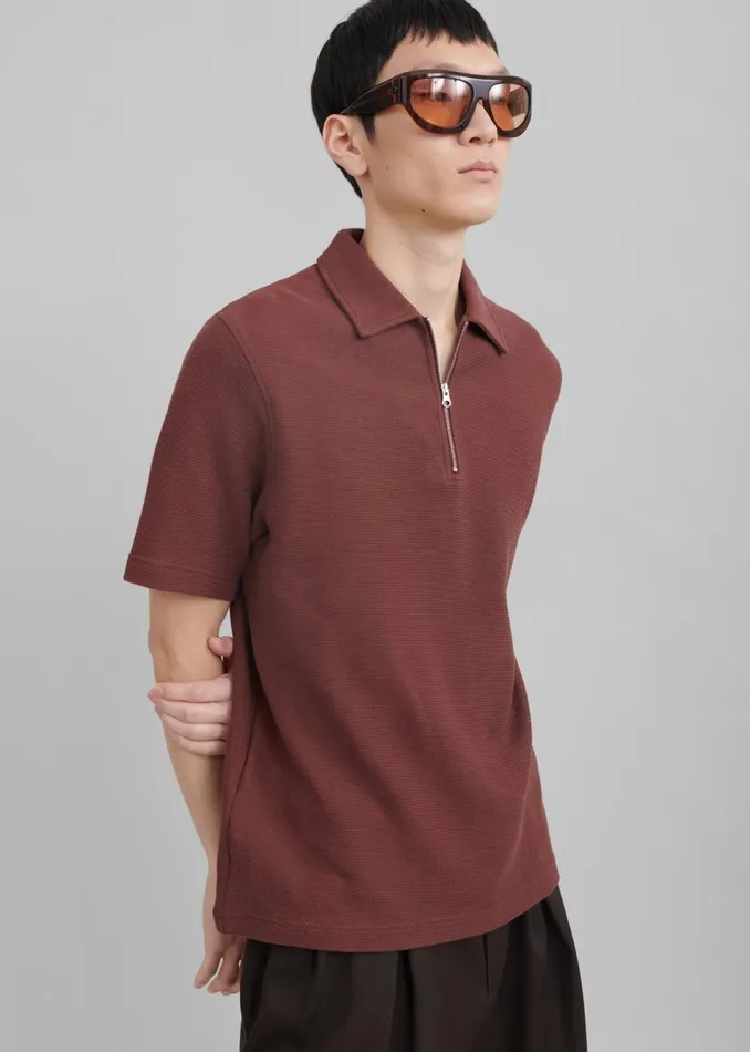 Men The Frankie Shop Tops Samse Samse Saolli Hz Polo Brown Stone