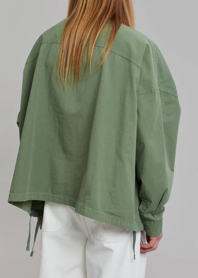 Men The Frankie Shop Tops Seb Cargo Shirt Army Green