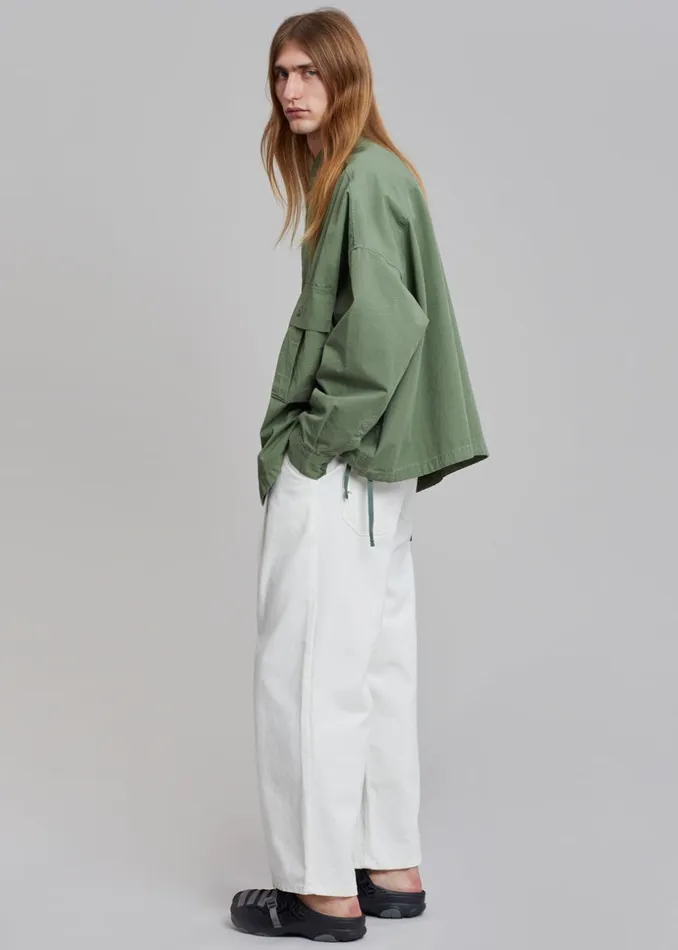 Men The Frankie Shop Tops Seb Cargo Shirt Army Green