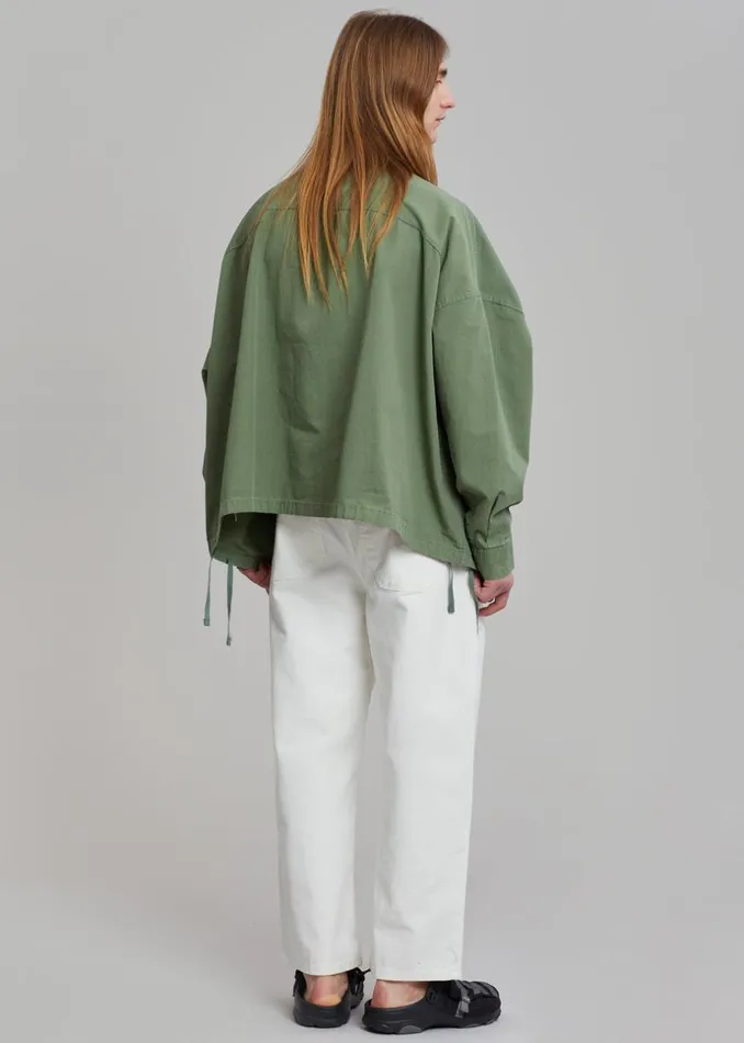 Men The Frankie Shop Tops Seb Cargo Shirt Army Green