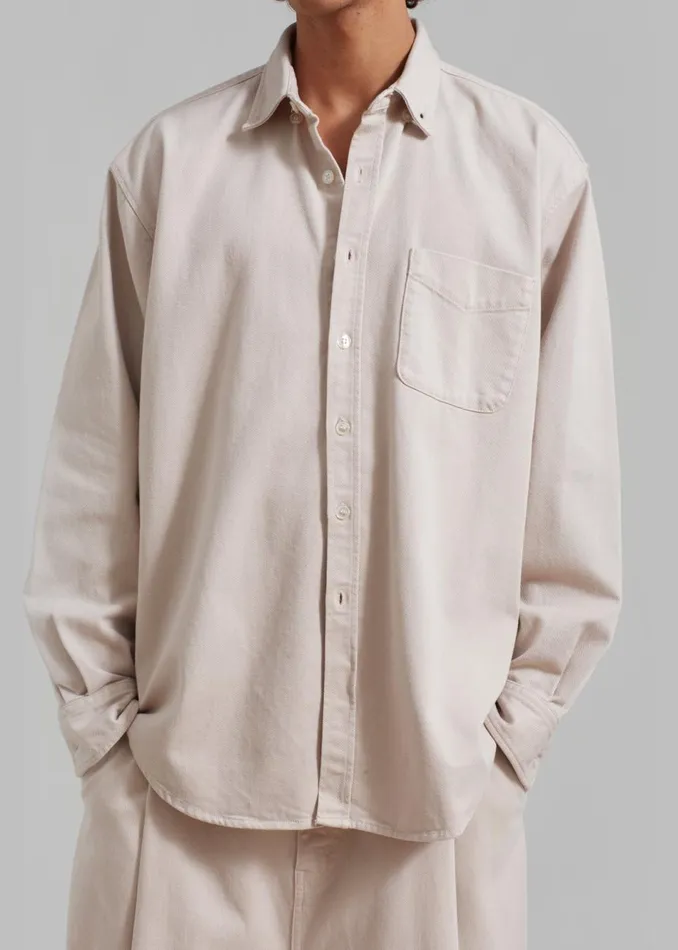 Men The Frankie Shop Tops Sinclair Denim Shirt Natural