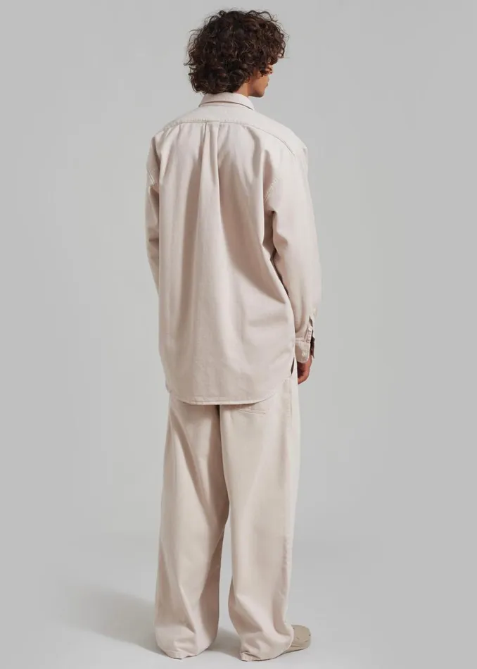 Men The Frankie Shop Tops Sinclair Denim Shirt Natural