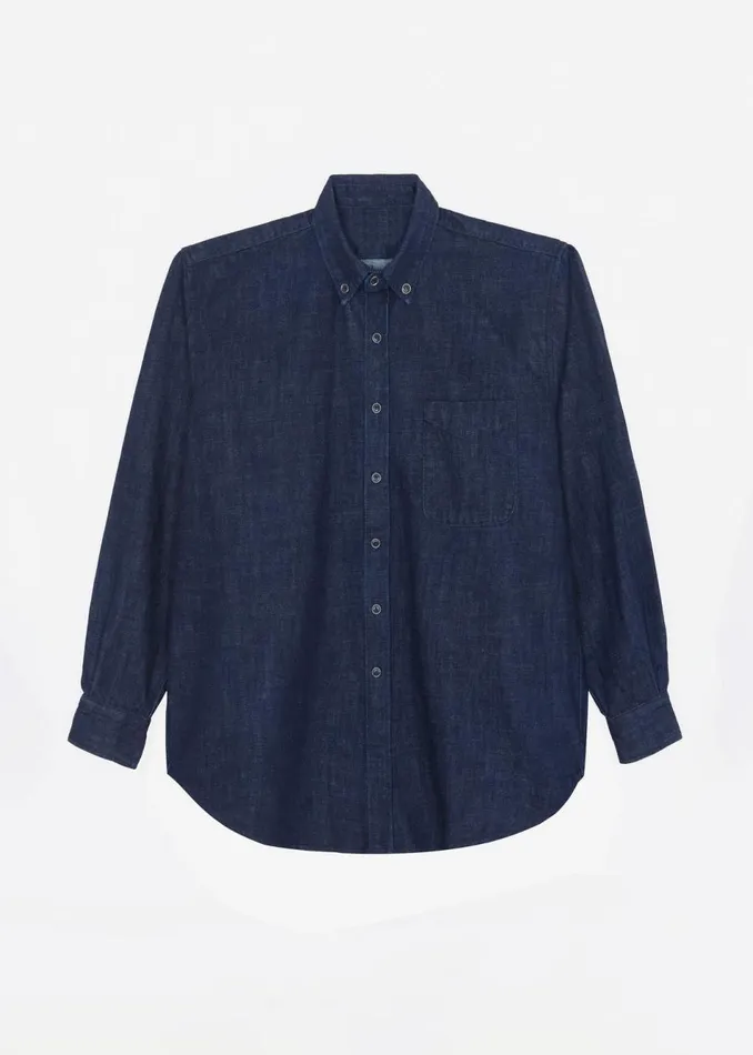 Men The Frankie Shop Tops Sinclair Denim Shirt Raw Wash