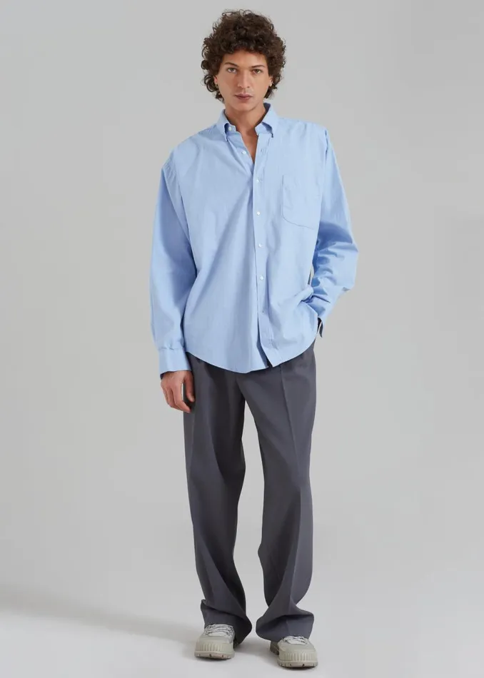 Men The Frankie Shop Tops Sinclair Shirt Sky Blue