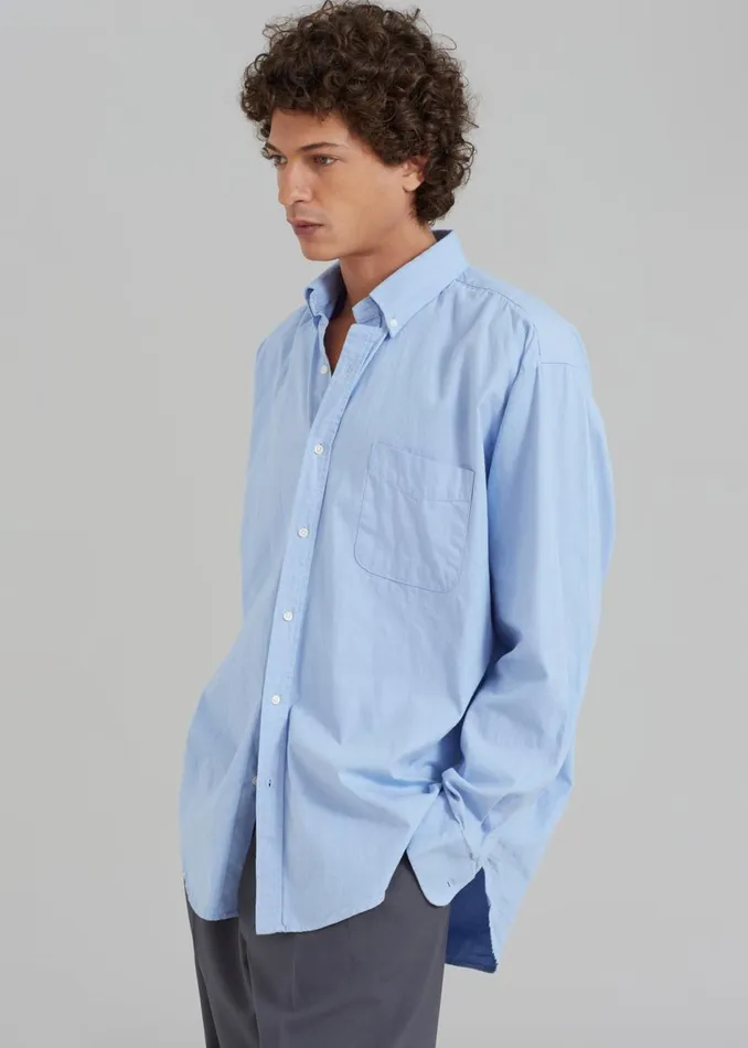 Men The Frankie Shop Tops Sinclair Shirt Sky Blue