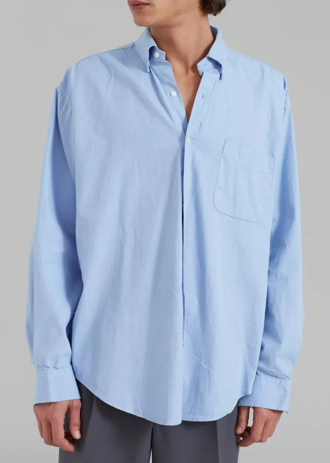 Men The Frankie Shop Tops Sinclair Shirt Sky Blue
