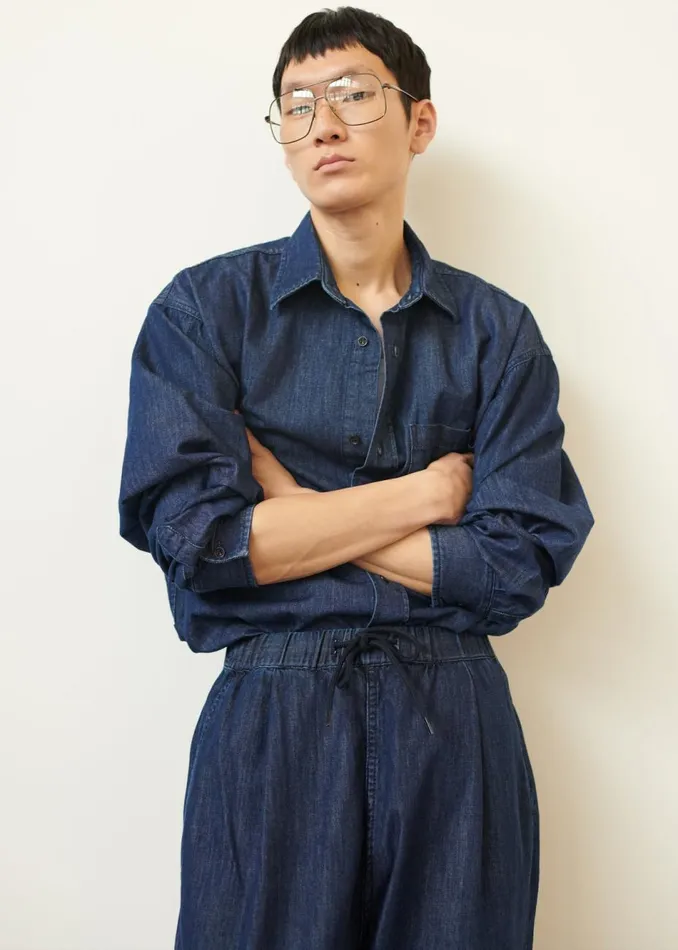 Men The Frankie Shop Tops Tanner Denim Shirt Raw Wash