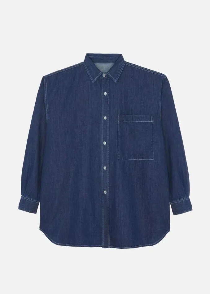 Men The Frankie Shop Tops Tanner Denim Shirt Raw Wash