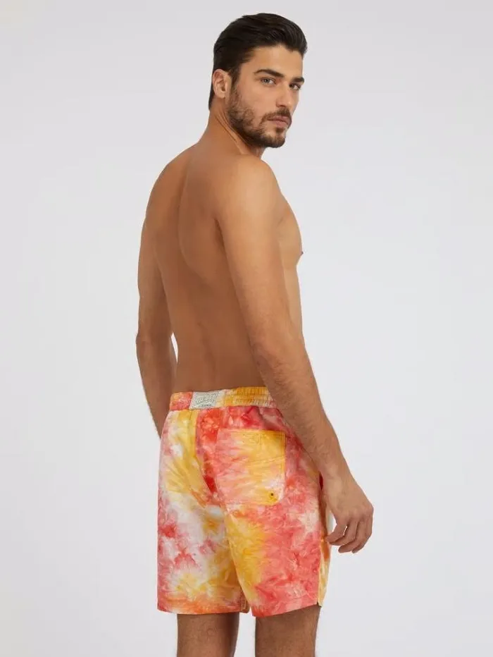 Men Tie Dye Medium Swim Trunk Multicolor Pattern Guess Beachwear