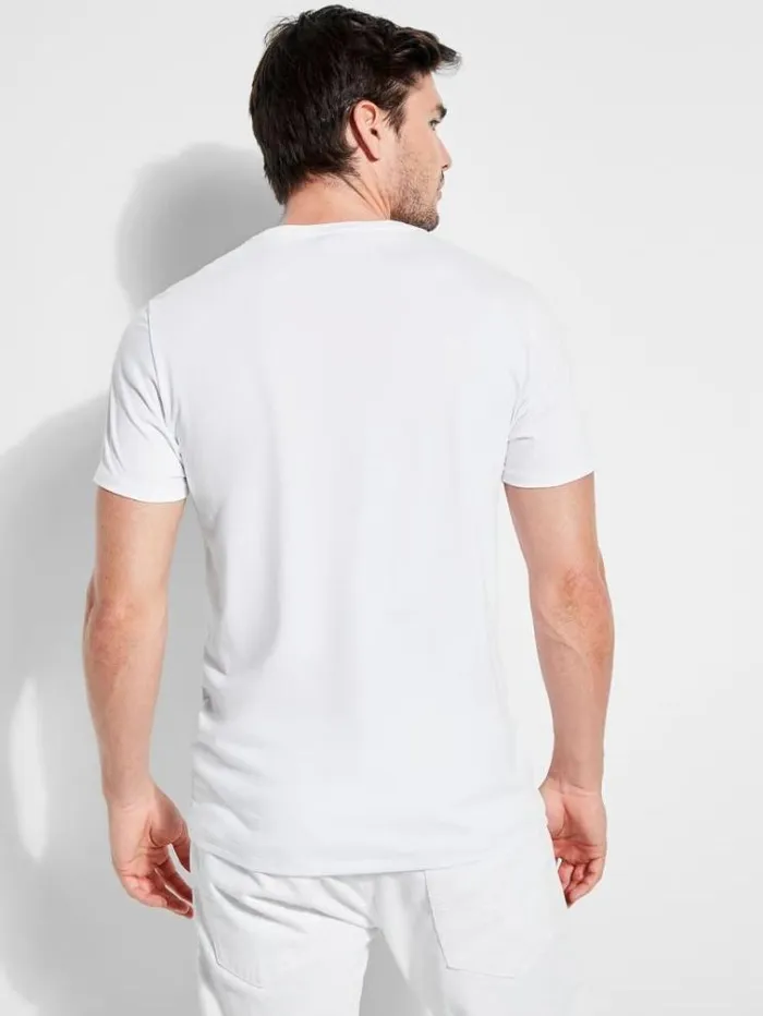 Men Toneontone Logo Tshirt White Guess Tshirts And Polo Shirts