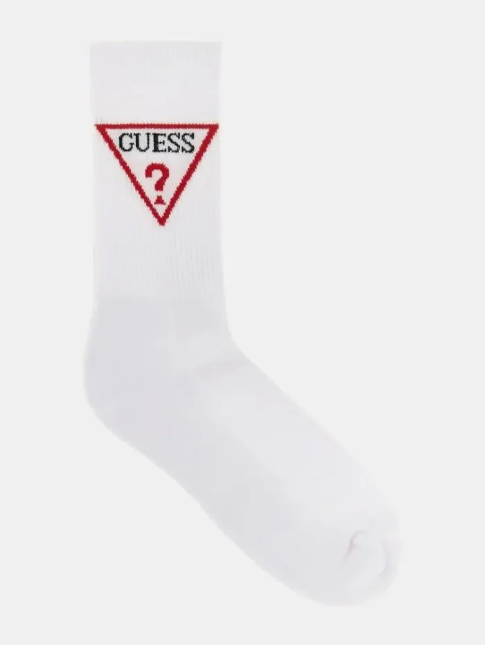 Men Triangle Logo Socks White Guess Underwear
