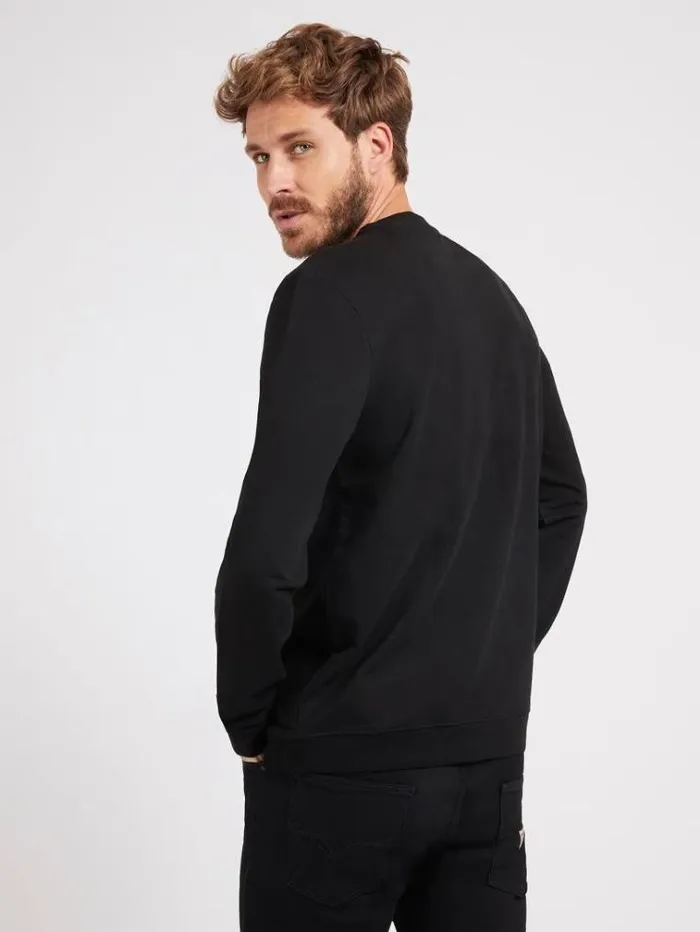 Men Triangle Logo Sweatshirt Black Guess Knitwear And Sweatshirts