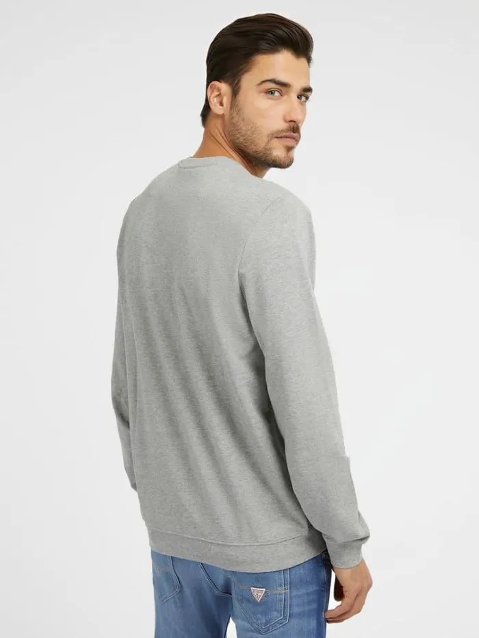 Men Triangle Logo Sweatshirt Grey Guess Knitwear And Sweatshirts