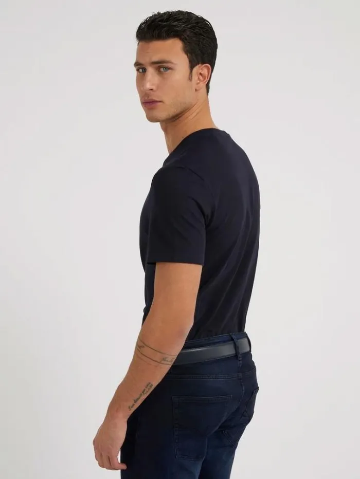Men Triangle Logo Tshirt Blue Guess Tshirts And Polo Shirts