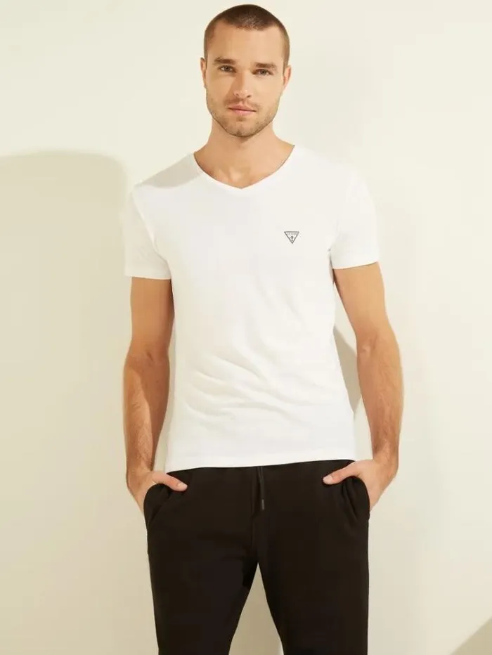 Men Triangle Logo Tshirt White Guess Underwear