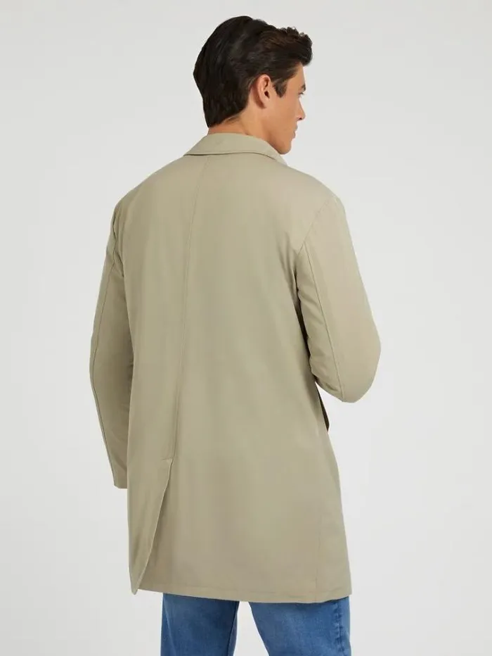 Men Twill Coat Beige Guess Coats And Jackets