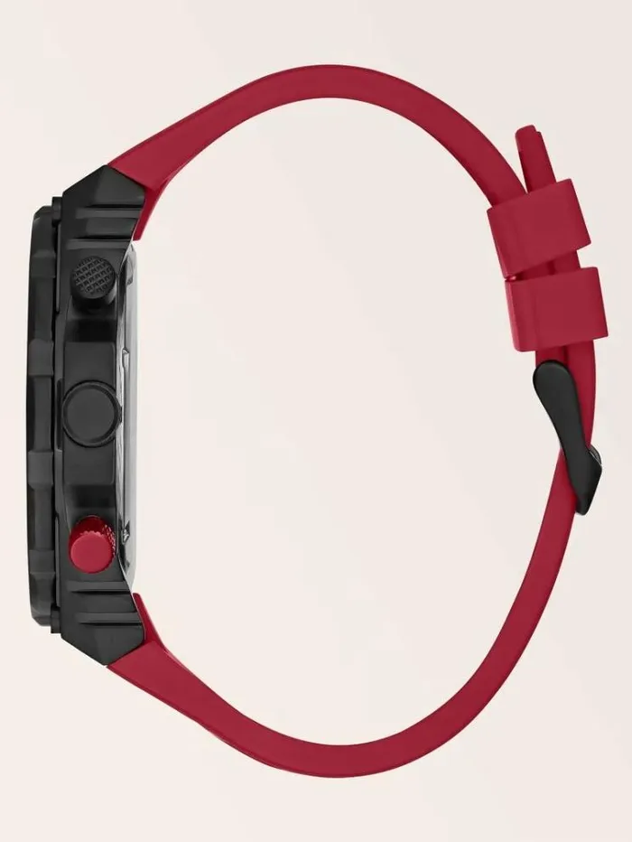 Men Twotone Multifunction Watch Red Guess Watches