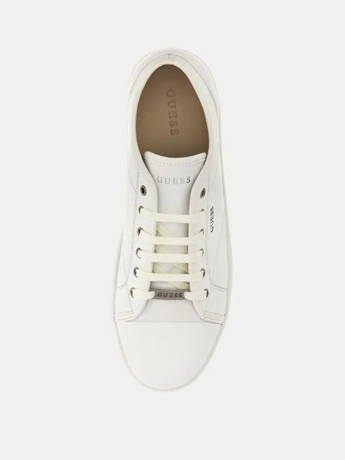Men Udine Genuine Leather Sneaker White Guess Shoes