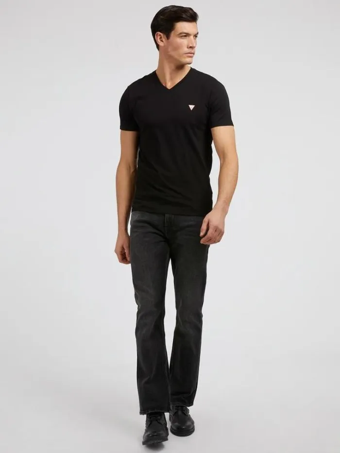 Men V Neck Tshirt Black Guess Tshirts And Polo Shirts