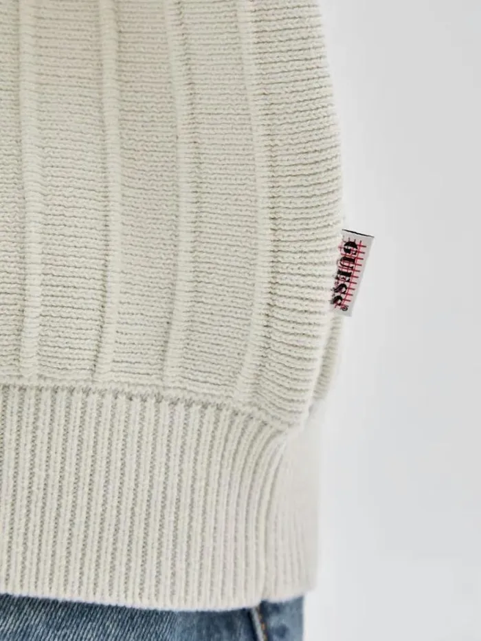 Men Vest Sweater White Guess Knitwear And Sweatshirts