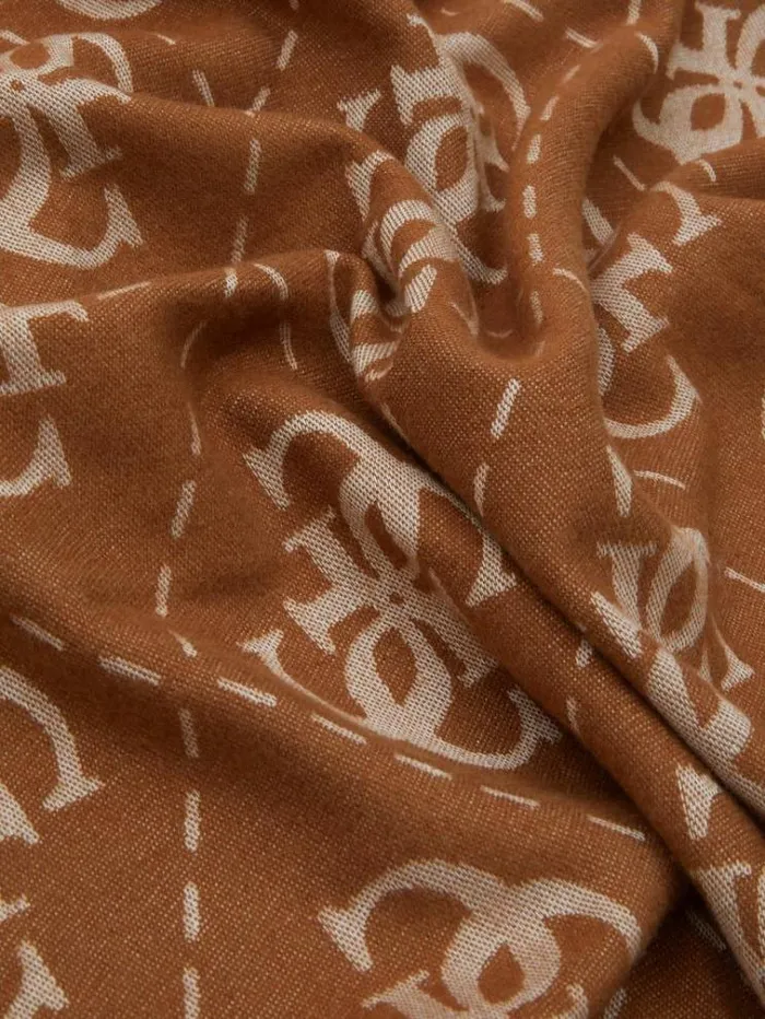 Men Vezzola 4g Logo Scarf Caramel Guess Scarves Hats Gloves