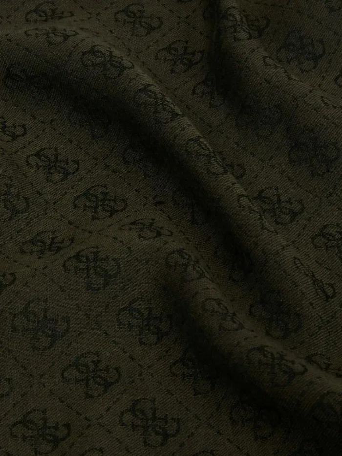 Men Vezzola 4g Logo Scarf Green Multi Guess Scarves Hats Gloves