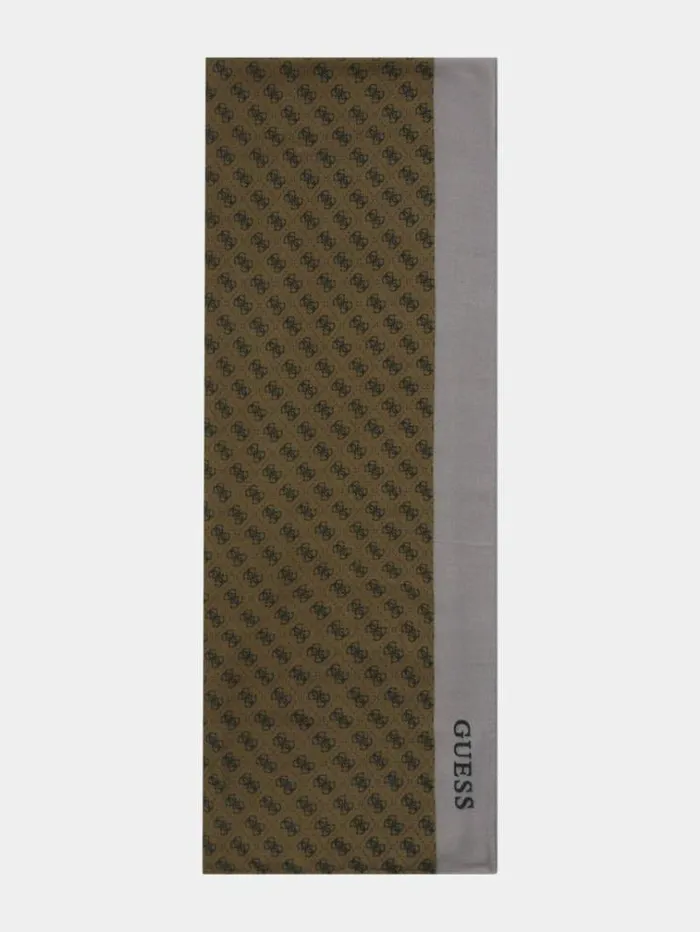 Men Vezzola 4g Logo Scarf Multi Beige Guess Scarves Hats Gloves