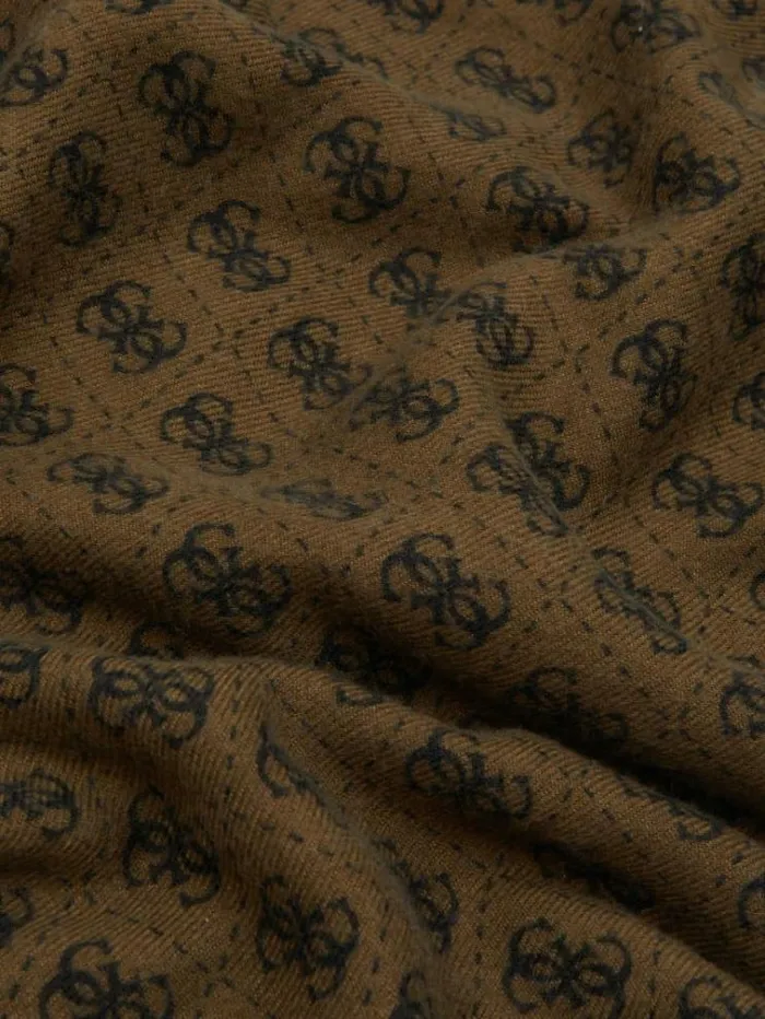 Men Vezzola 4g Logo Scarf Multi Beige Guess Scarves Hats Gloves