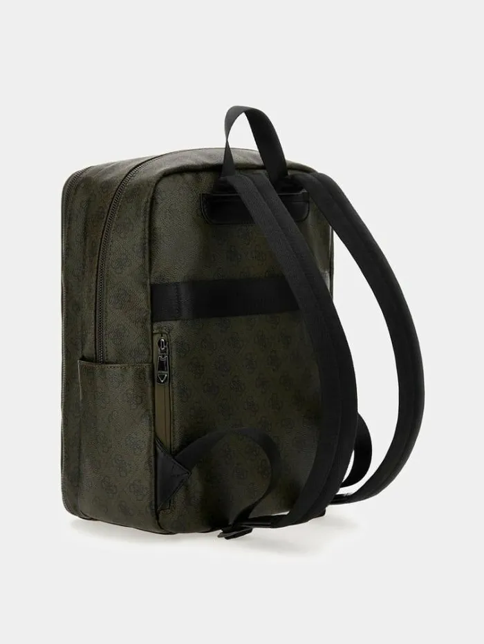 Men Vezzola Eco 4g Logo Backpack Green Multi Guess Backpacks And Bum Bags