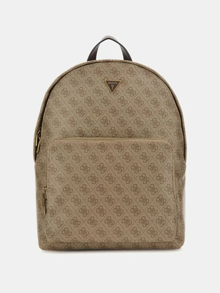 Men Vezzola Eco 4g Logo Backpack Light Brown Guess Backpacks And Bum Bags