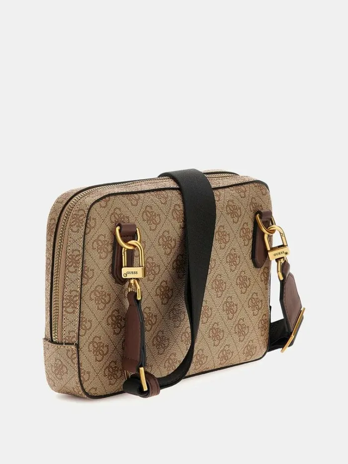 Men Vezzola Eco 4g Logo Crossbody Beige Guess City Bags