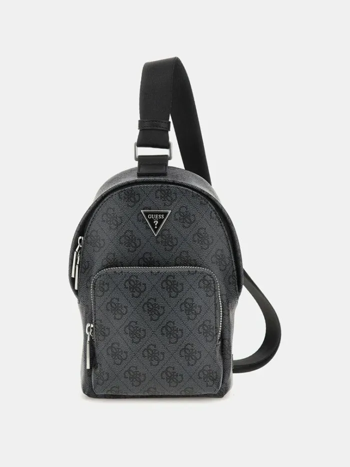 Men Vezzola Eco 4g Logo Mini Backpack Black Guess Backpacks And Bum Bags