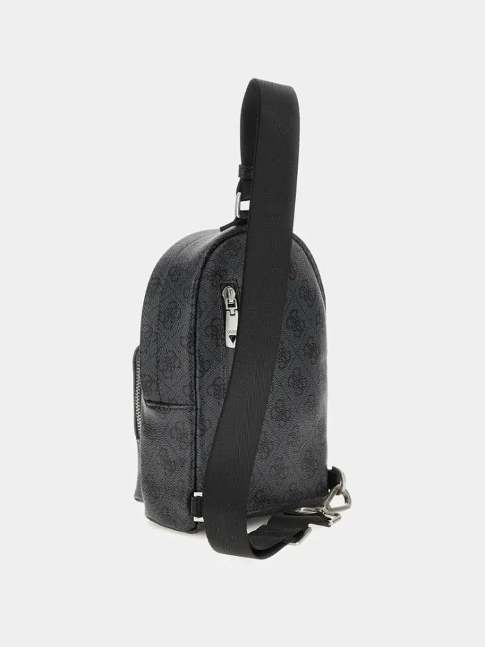 Men Vezzola Eco 4g Logo Mini Backpack Black Guess Backpacks And Bum Bags