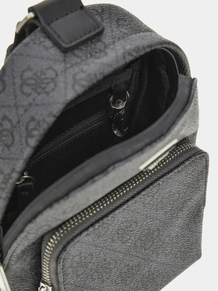 Men Vezzola Eco 4g Logo Mini Backpack Black Guess Backpacks And Bum Bags