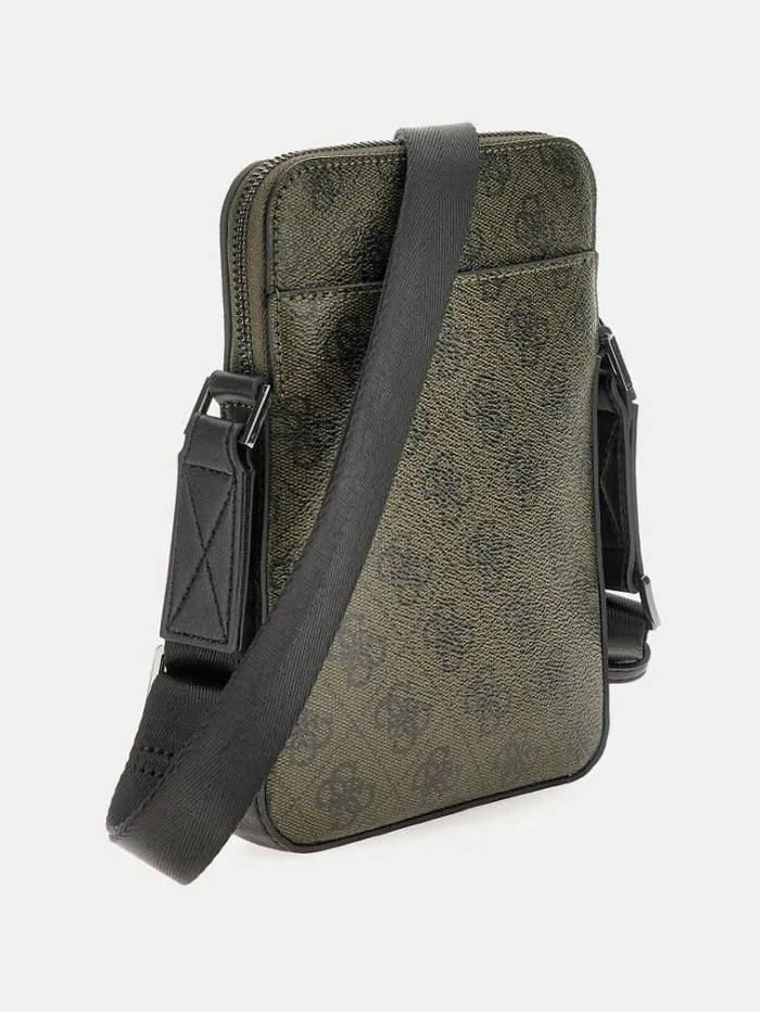 Men Vezzola Eco 4g Logo Mini Crossbody Green Multi Guess City Bags