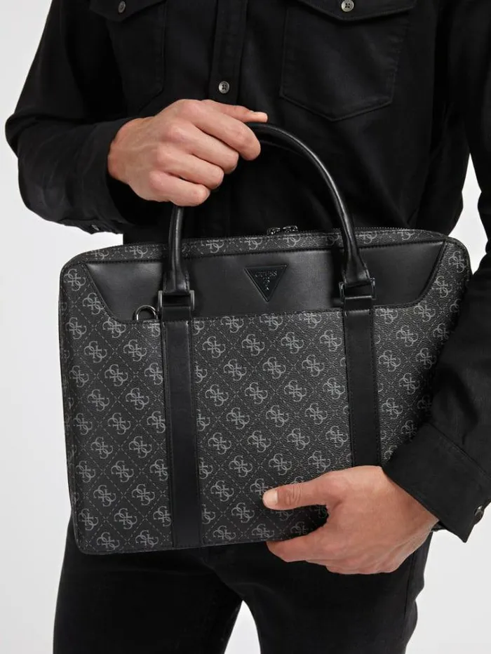 Men Vezzola Smart 4g Logo Bag Black Guess Messenger Bags