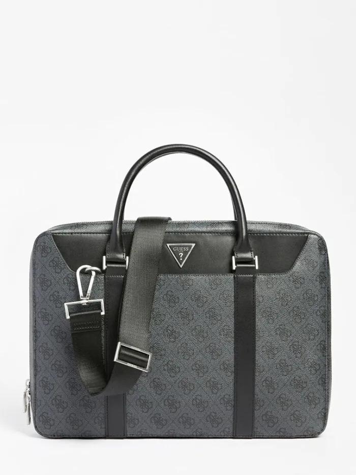 Men Vezzola Smart 4g Logo Bag Dark Grey Guess Messenger Bags
