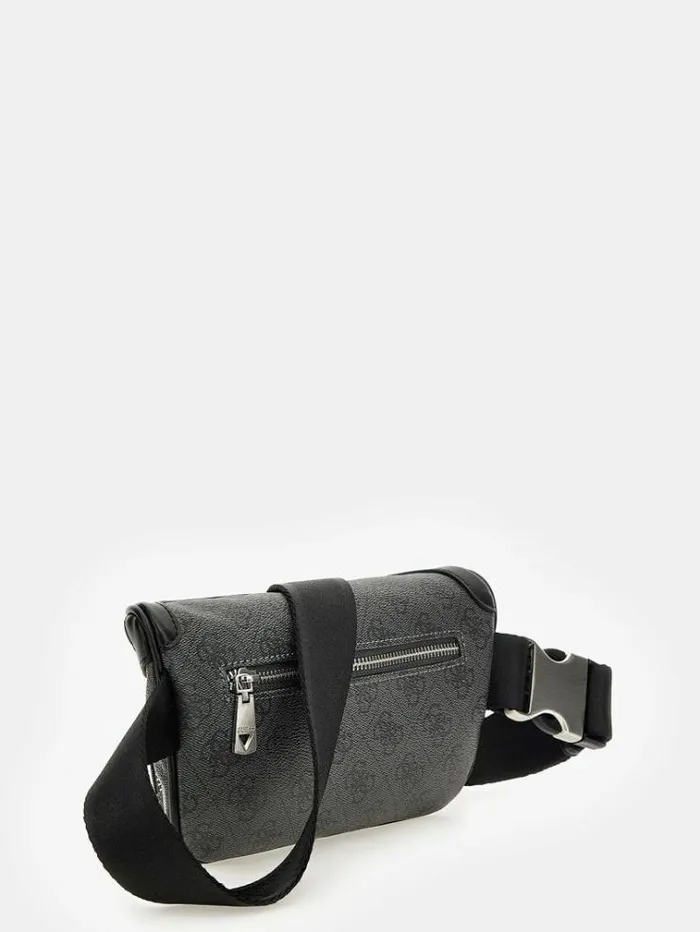 Men Vezzola Smart 4g Logo Belt Bag Black Guess Backpacks And Bum Bags