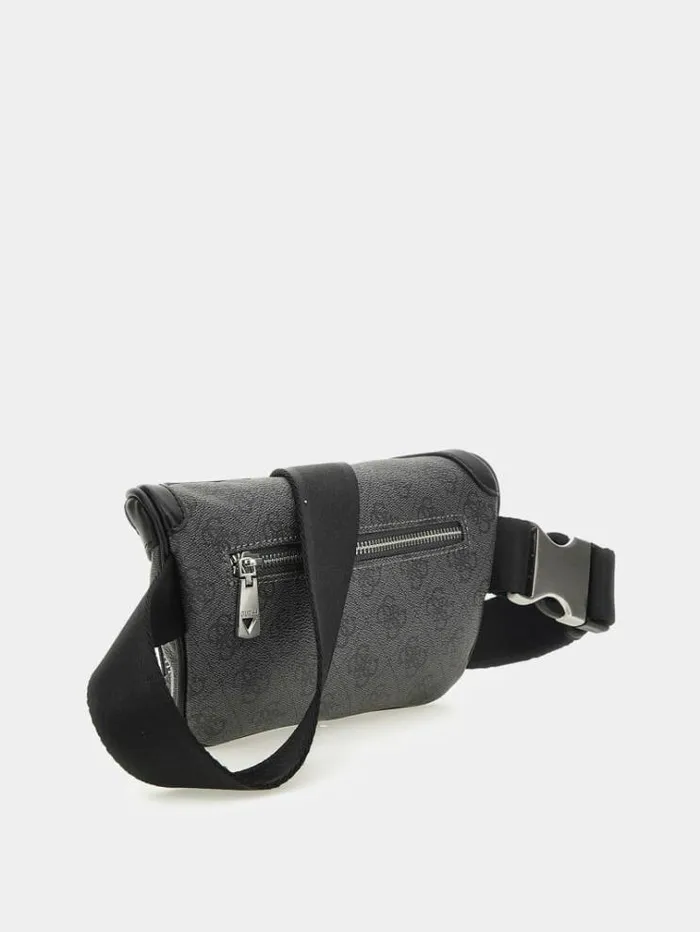Men Vezzola Smart 4g Logo Belt Bag Black Guess Backpacks And Bum Bags