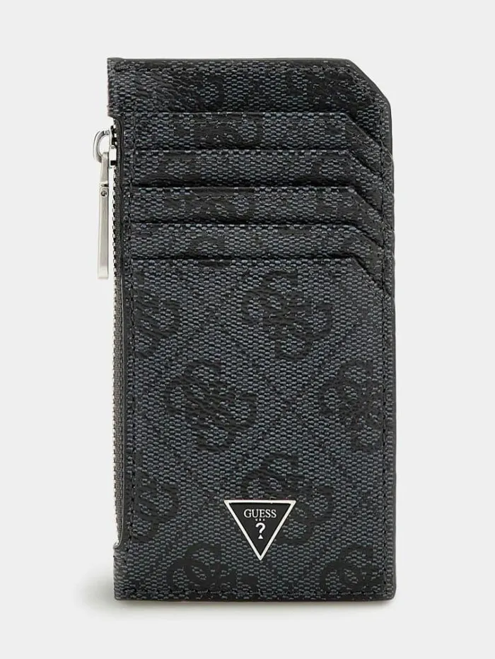 Men Vezzola Smart 4g Logo Card Case Black Guess Wallets