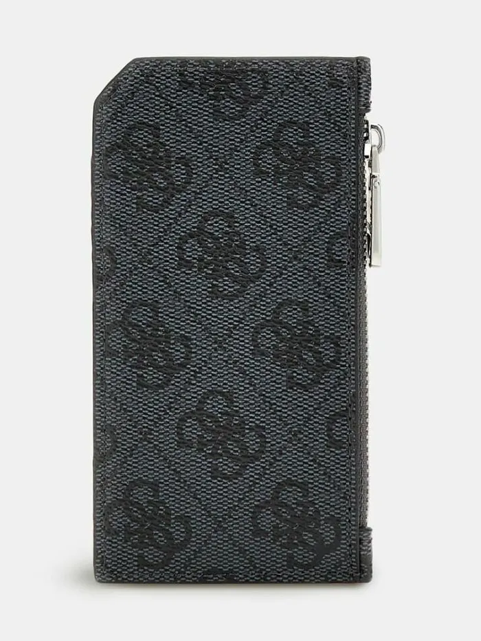 Men Vezzola Smart 4g Logo Card Case Black Guess Wallets